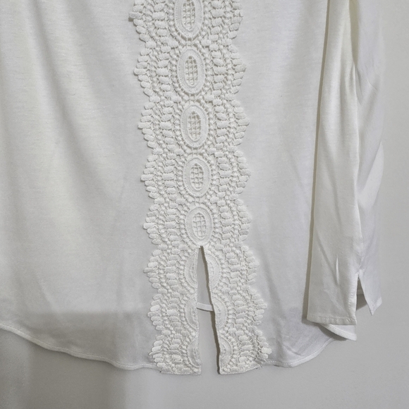 PALE SKY Quin Sleeveless Lace Crochet Flowy Boho Elegant Evening‎ Top L Ivory - Picture 9 of 14